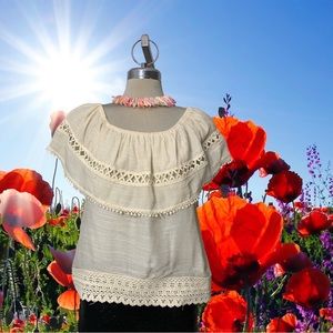 *NEW* OFF The Shoulder Ruffle Crop Top Size S M